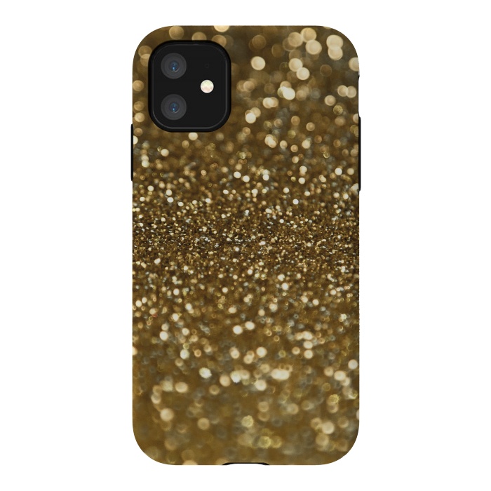 iPhone 11 StrongFit Glittering Faux Gold Glitter by Andrea Haase