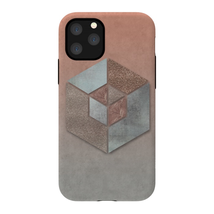 iPhone 11 Pro StrongFit Copper Gray Hexagon by Andrea Haase