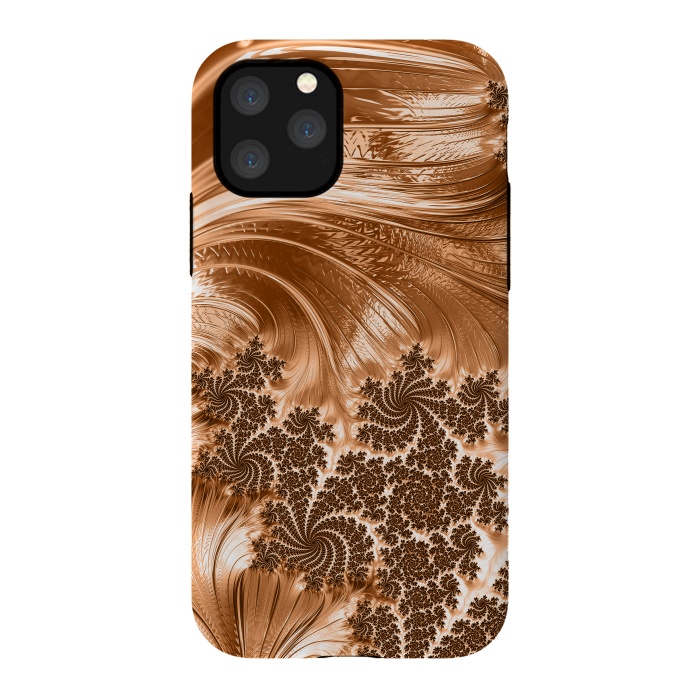 iPhone 11 Pro StrongFit Copper Floral Fractal by Andrea Haase