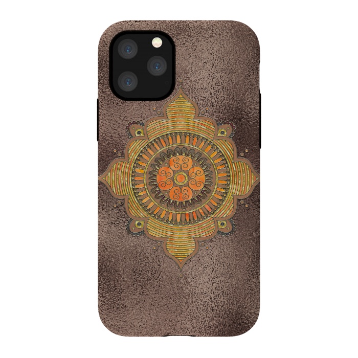 iPhone 11 Pro StrongFit Mandala On Copper 2 by Andrea Haase