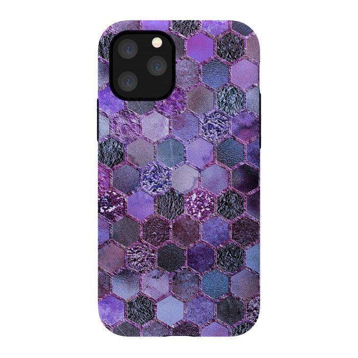 iPhone 11 Pro StrongFit Purple Metal Honeycomb Pattern by  Utart