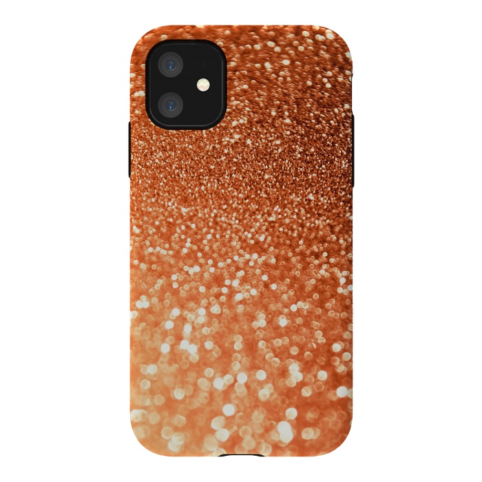 iPhone 11 StrongFit Peach Faux Glitter by  Utart
