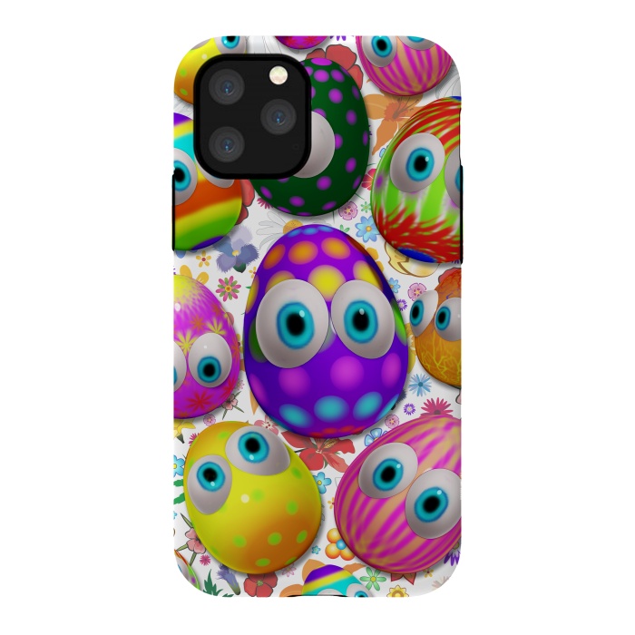iPhone 11 Pro StrongFit Cute Easter Eggs Cartoon 3d Pattern by BluedarkArt
