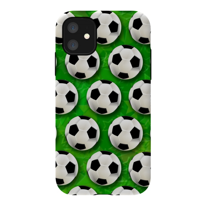 iPhone 11 StrongFit Soccer Ball Football Pattern by BluedarkArt