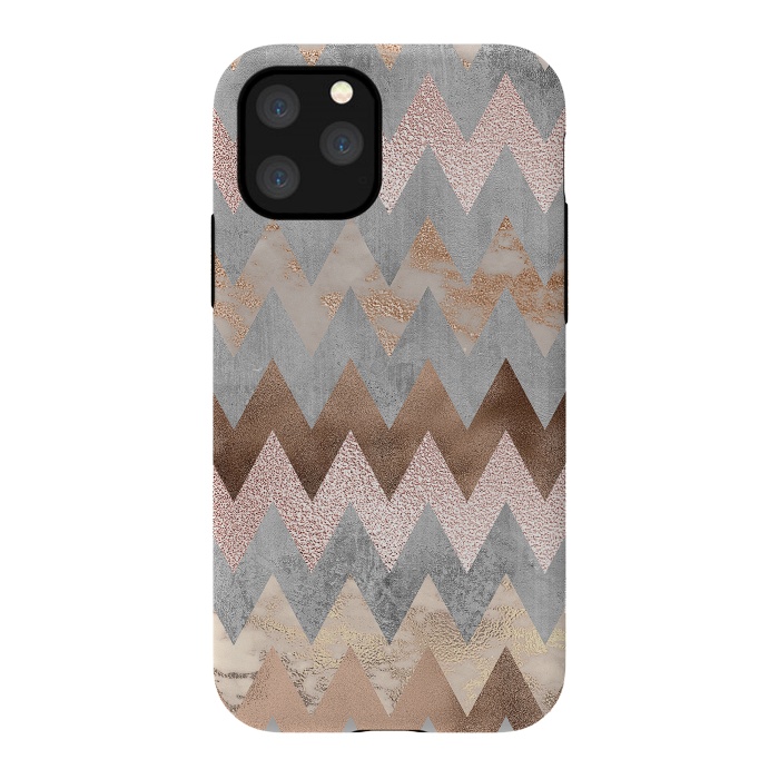 iPhone 11 Pro StrongFit Rose Gold Marble Chevron by  Utart