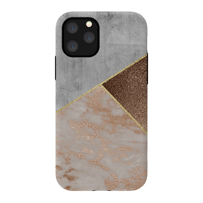 iPhone 11 Pro StrongFit ROse Gold Copper and Concrete Triangles Pattern by  Utart
