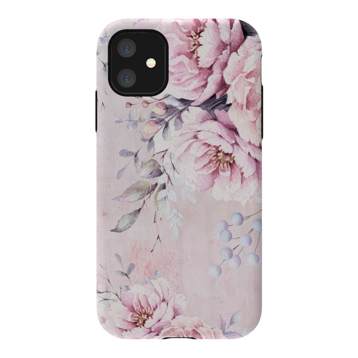 iPhone 11 StrongFit Pink Watercolor Roses by  Utart