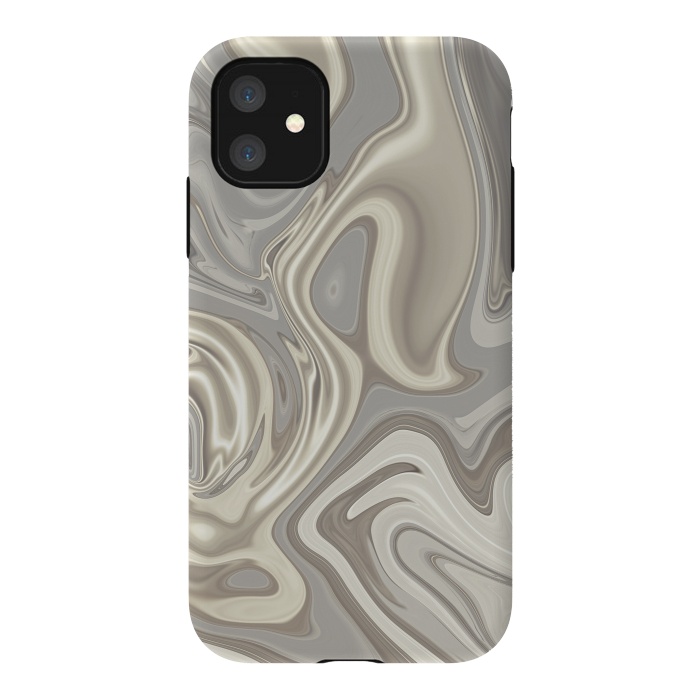 iPhone 11 StrongFit Greige Glamorous Faux Marble 2 by Andrea Haase