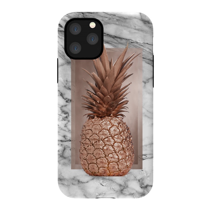 iPhone 11 Pro StrongFit Copper Pineapple on Gray Marble  by  Utart