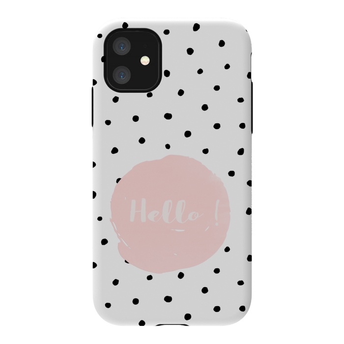 iPhone 11 StrongFit Hello on polka dots  by  Utart