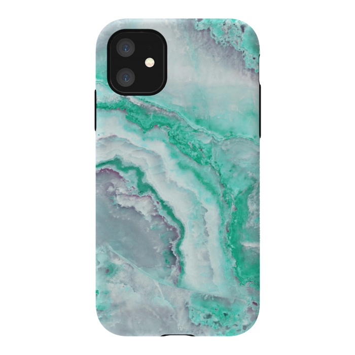 iPhone 11 StrongFit Mint Green Veined Agate by  Utart