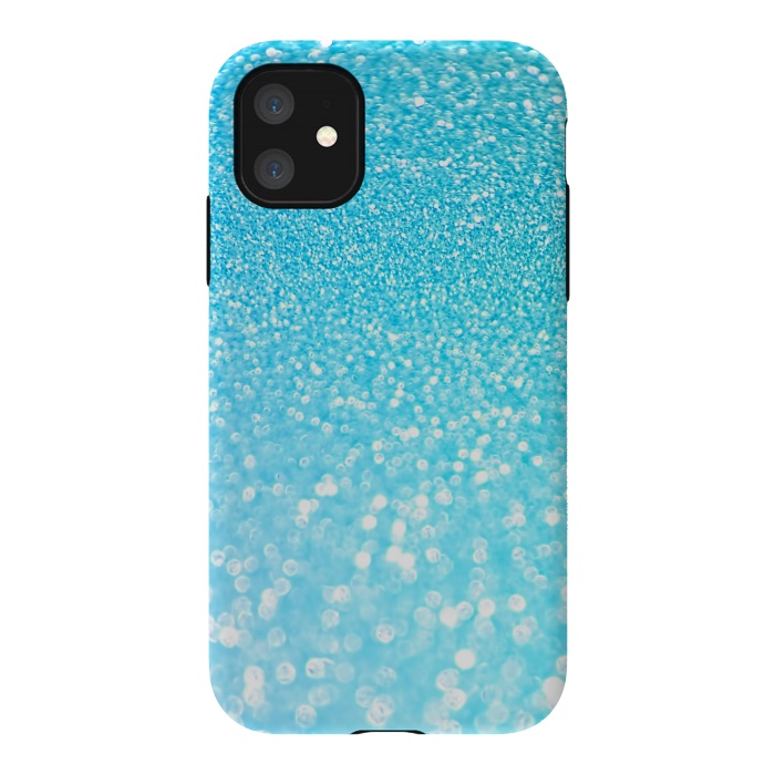 iPhone 11 StrongFit Sky Blue Faux Glitter by  Utart
