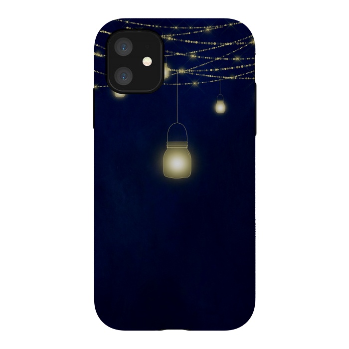iPhone 11 StrongFit Sparkling Light Jars at night by  Utart