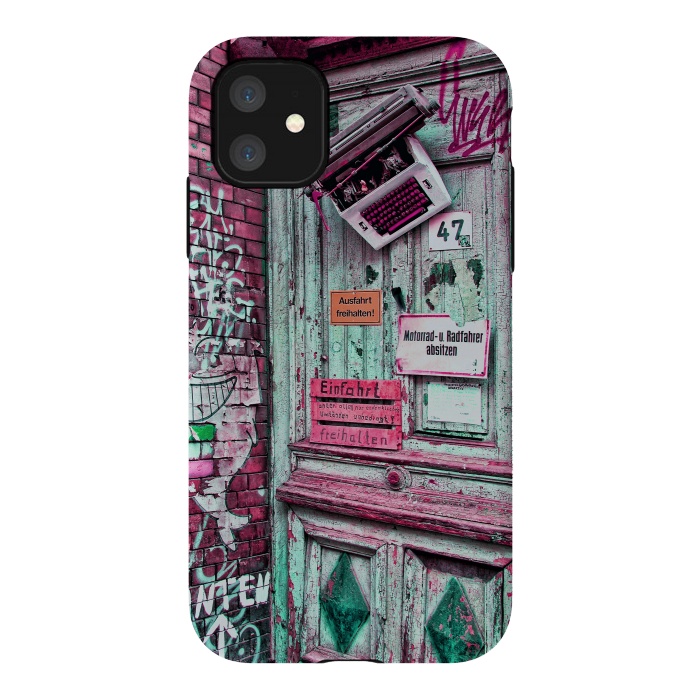 iPhone 11 StrongFit Urban Grunge Door by Andrea Haase