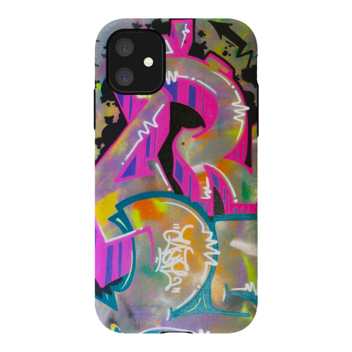iPhone 11 StrongFit Colorful Grafitti Tag by Andrea Haase