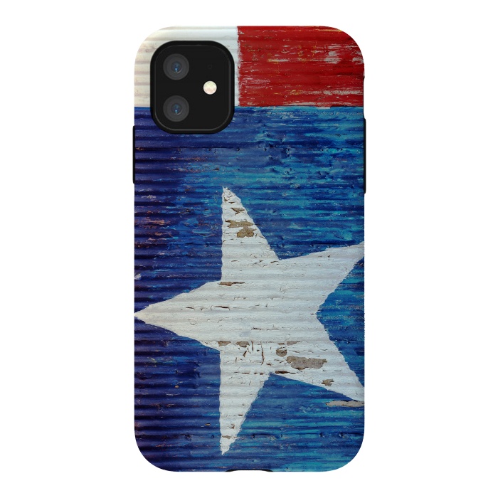 iPhone 11 StrongFit Texas Flag On Distressed Metal by Andrea Haase