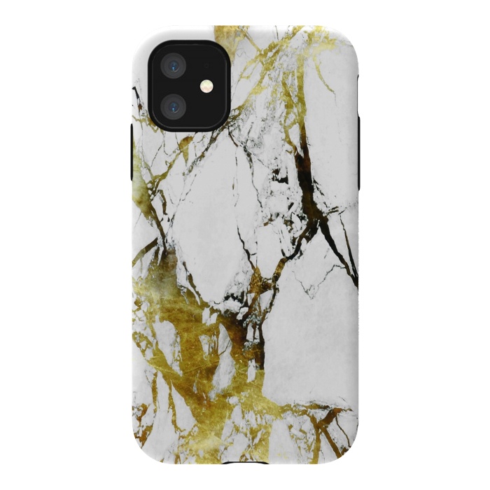 iPhone 11 StrongFit Gold-White Marble Impress by ''CVogiatzi.