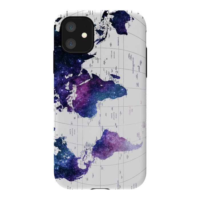 iPhone 11 StrongFit ALLOVER THE WORLD-Galaxy map by ''CVogiatzi.