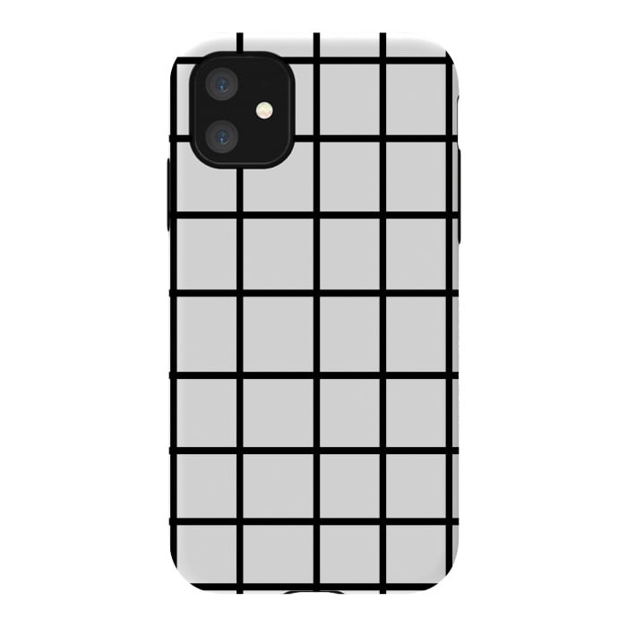 iPhone 11 StrongFit Grid White & Black by ''CVogiatzi.