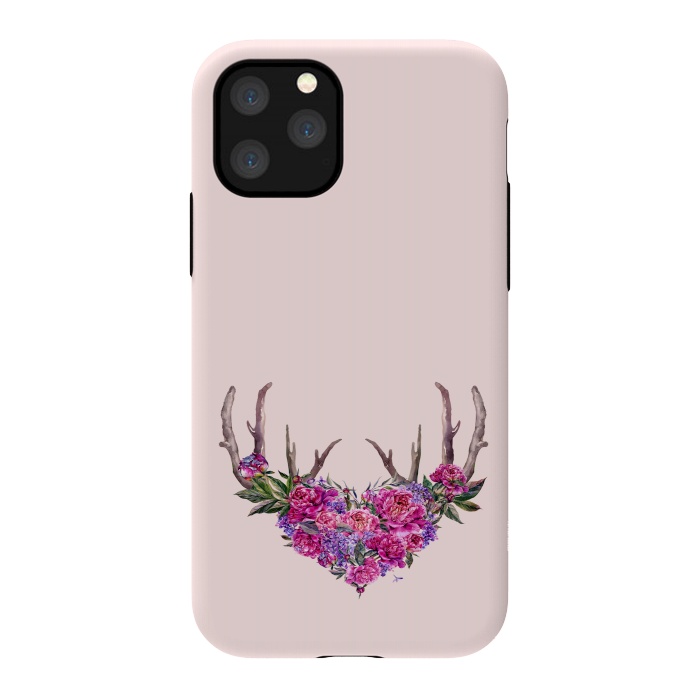 iPhone 11 Pro StrongFit Bohemian Watercolor Illustration - Heart and Antler by  Utart