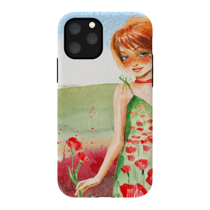 iPhone 11 Pro StrongFit Summer Girl in Poppy field by  Utart