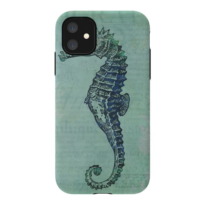 iPhone 11 StrongFit Vintage Seahorse 2 by Andrea Haase