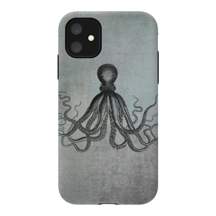 iPhone 11 StrongFit Octopus Vintage Art by Andrea Haase