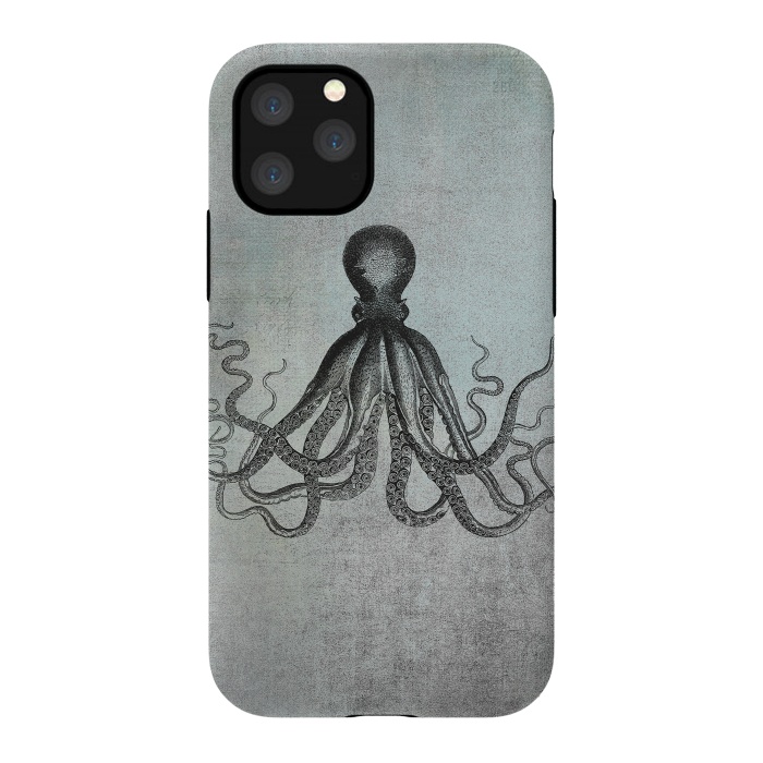 iPhone 11 Pro StrongFit Octopus Vintage Art by Andrea Haase