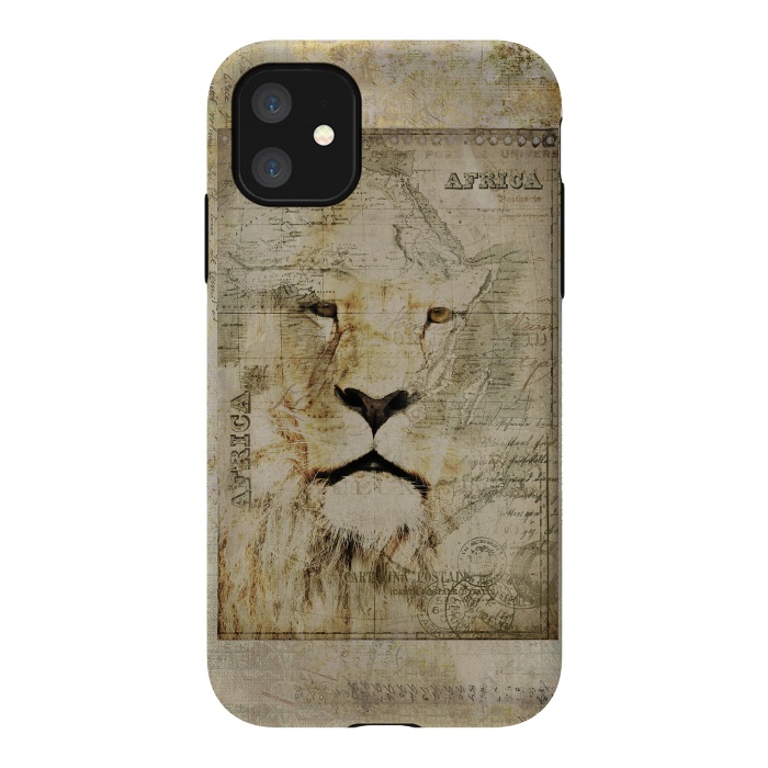 iPhone 11 StrongFit Lion King Of Africa Collage by Andrea Haase
