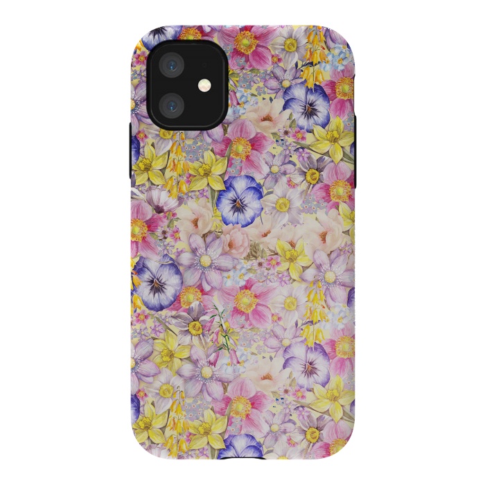 iPhone 11 StrongFit Lovely Spring Pansy Pattern by  Utart