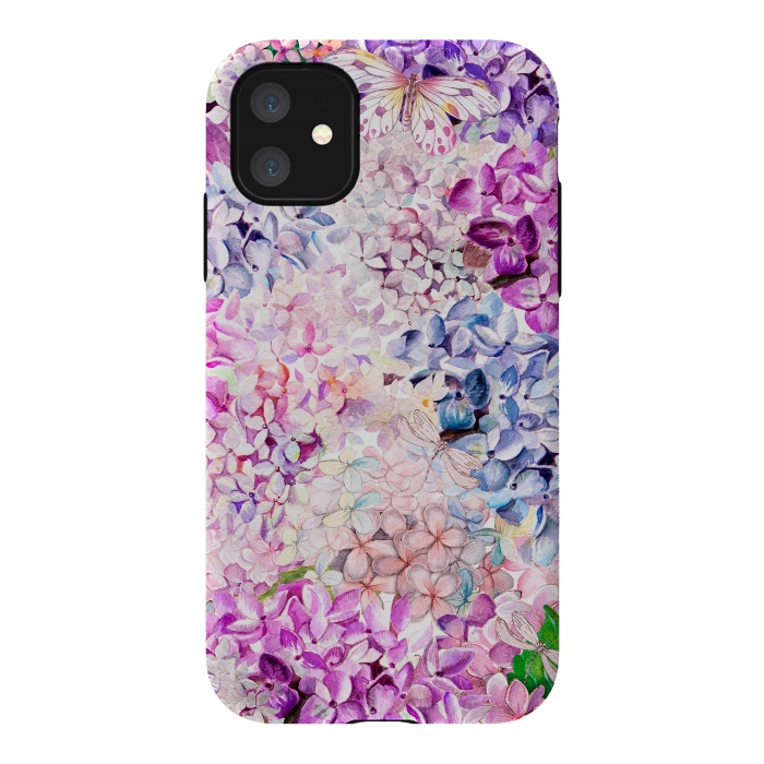 iPhone 11 StrongFit Purple Lilacs and Hydrangea by  Utart
