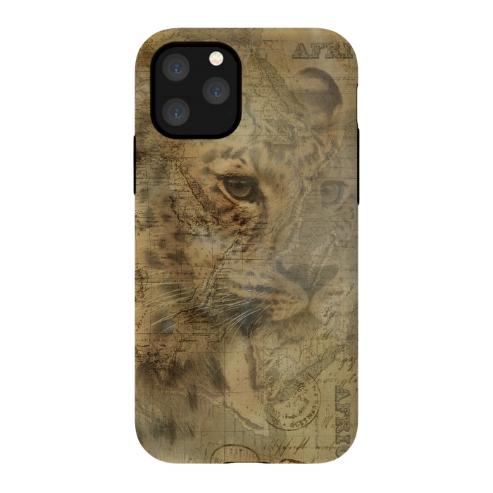 iPhone 11 Pro StrongFit Cheetah Vintage Style by Andrea Haase