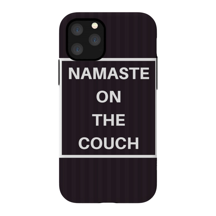iPhone 11 Pro StrongFit namaste on the couch by MALLIKA