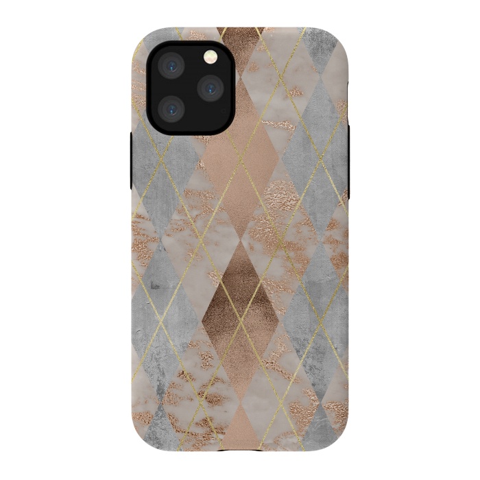 iPhone 11 Pro StrongFit Trendy Argyle Marble and Concrete Copper Pattern by  Utart