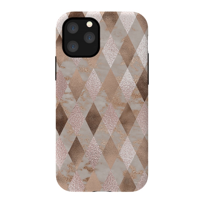 iPhone 11 Pro StrongFit Abstract Trendy Copper Concrete Argyle Pattern by  Utart