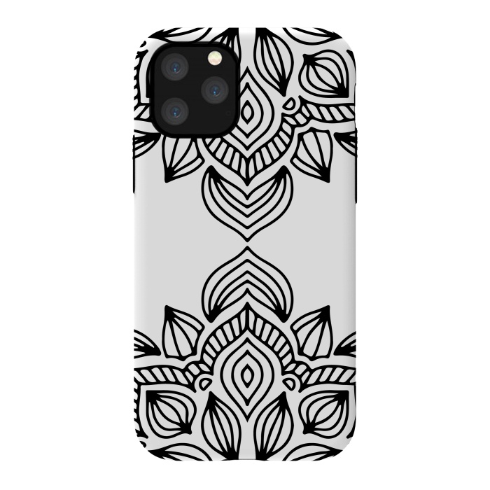 iPhone 11 Pro StrongFit black and white mandala by haroulita