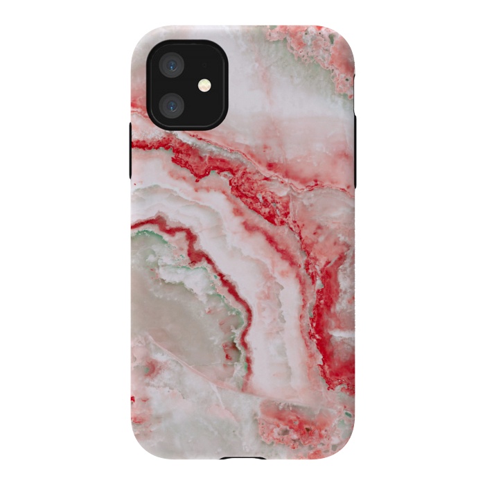 iPhone 11 StrongFit Coral Red Veined Agate by  Utart