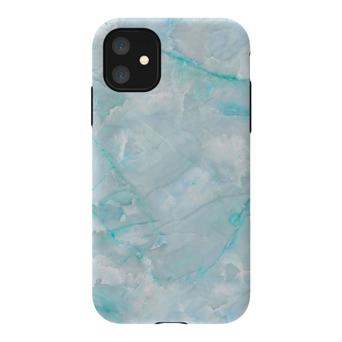 iPhone 11 StrongFit Light Blue Veined Agate by  Utart