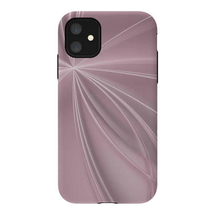 iPhone 11 StrongFit Fractal Light Rays Soft Pink by Andrea Haase