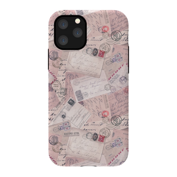 iPhone 11 Pro StrongFit Vintage Letter Collage In Soft Pink by Andrea Haase