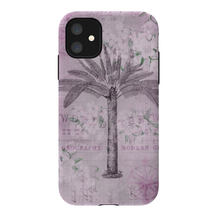 iPhone 11 StrongFit Vintage Palm Tree Art by Andrea Haase