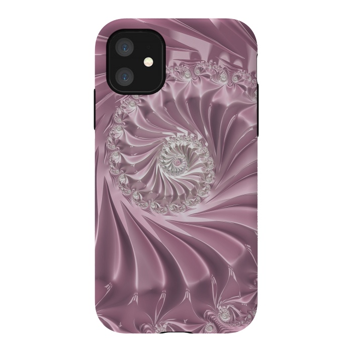 iPhone 11 StrongFit Soft Pink Glamorous Fractal by Andrea Haase