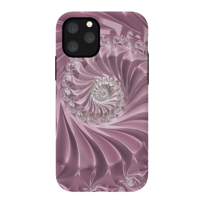 iPhone 11 Pro StrongFit Soft Pink Glamorous Fractal by Andrea Haase