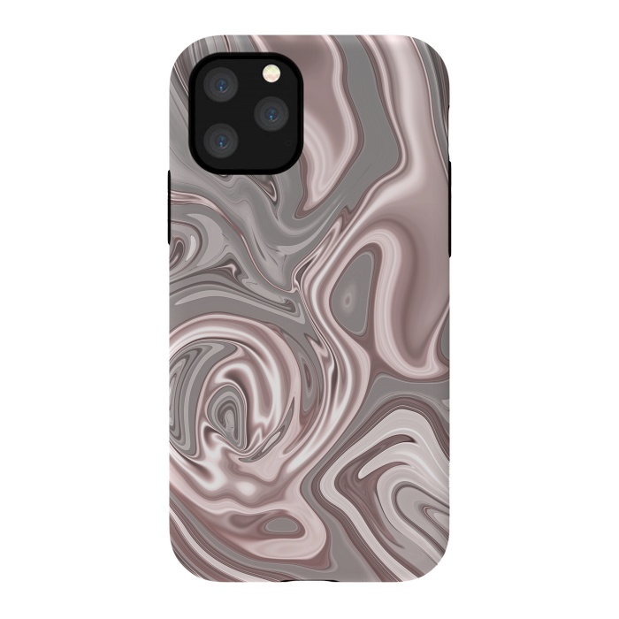 iPhone 11 Pro StrongFit Rose Gold Gray Marbled Paint by Andrea Haase