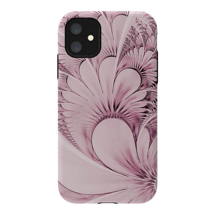 iPhone 11 StrongFit Pink Flourish Fractal by Andrea Haase