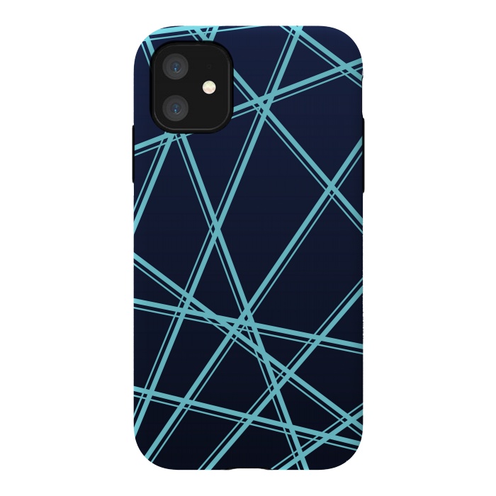 iPhone 11 StrongFit BLUE LINES PATTERN by MALLIKA