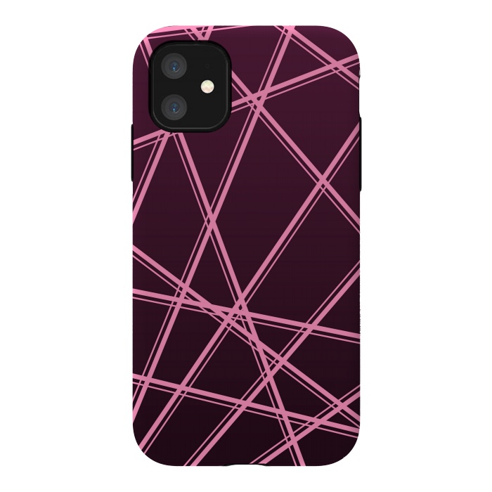 iPhone 11 StrongFit PINK LINES PATTERN by MALLIKA