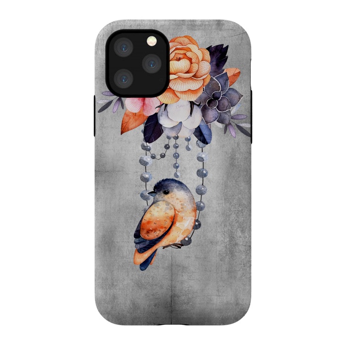 iPhone 11 Pro StrongFit Vintage flowers and bird by  Utart