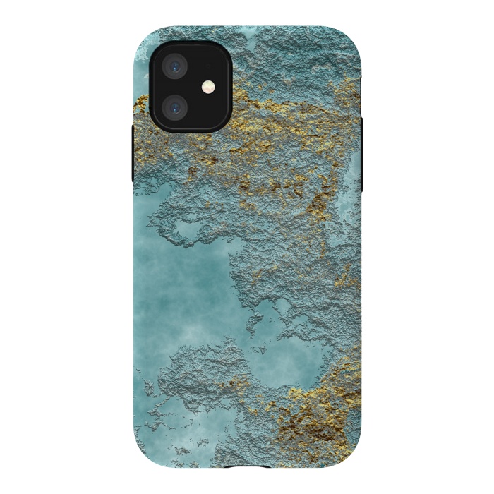 iPhone 11 StrongFit Gold Teal Minearal by Andrea Haase