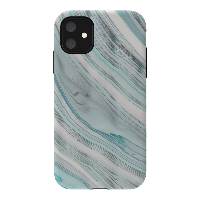 iPhone 11 StrongFit Teal Marble Elegance 2 by Andrea Haase